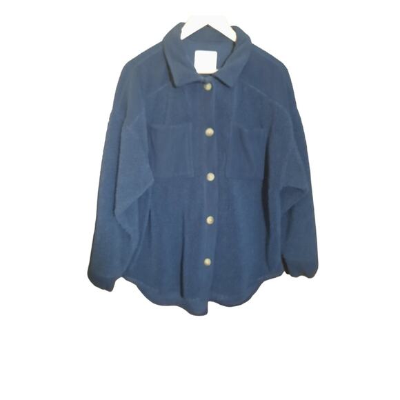 American Eagle Womens Oversized Drop Shoulder Teddy Bear Shacket Size Medium - Picture 6 of 6